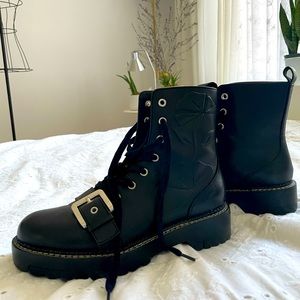 Rare Zara leather combat boots
